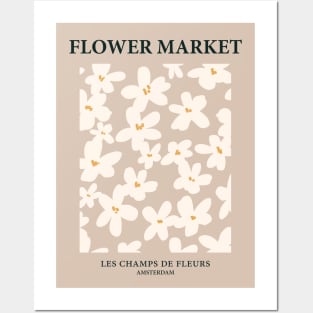 Flower market print, Amsterdam, Neutral art print, Beige flowers, Light academia posters aesthetic, Boho Posters and Art